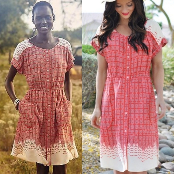 Anthropologie Dresses & Skirts - Anthro Maeve Veronia Chevron Shirtdress